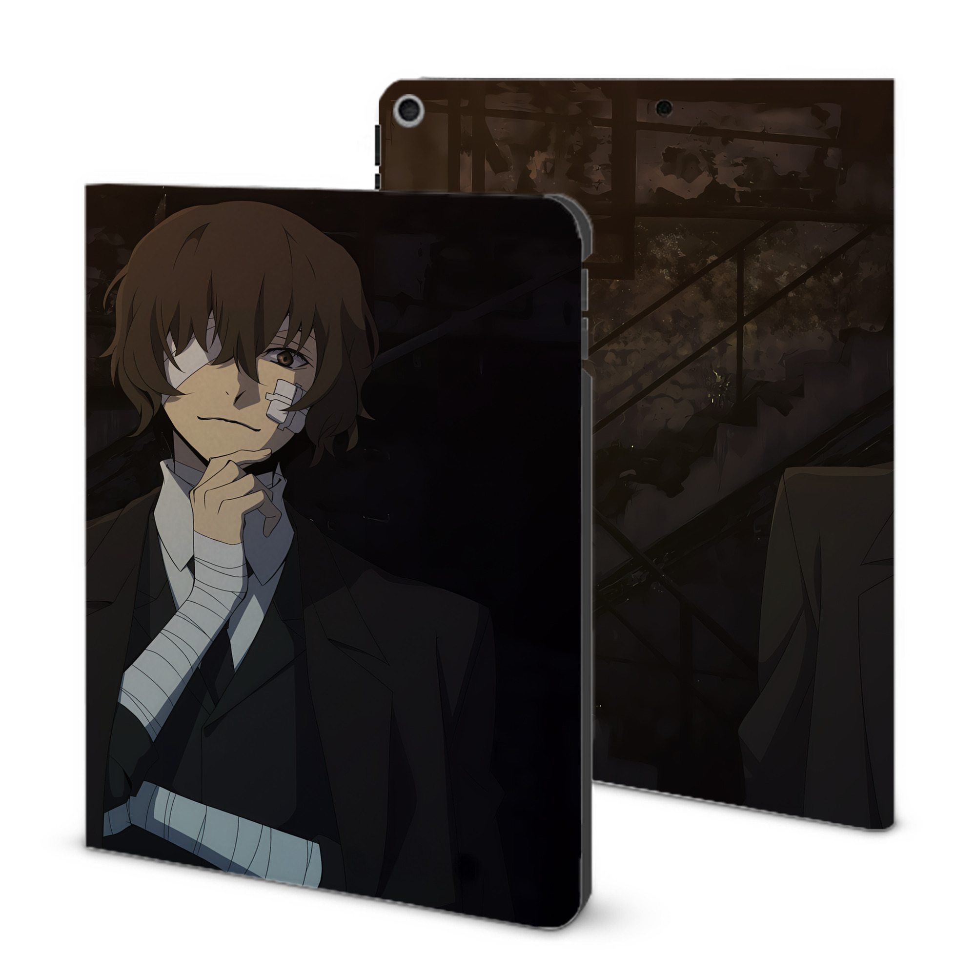 （画像用） 文豪ストレイドッグス Bungo Stray Dogs IPad ケース ブック型 PUレザー TPU 耐衝撃 軽量 薄型 ペン収納なし 全面保護 IPad 各モデル対応
